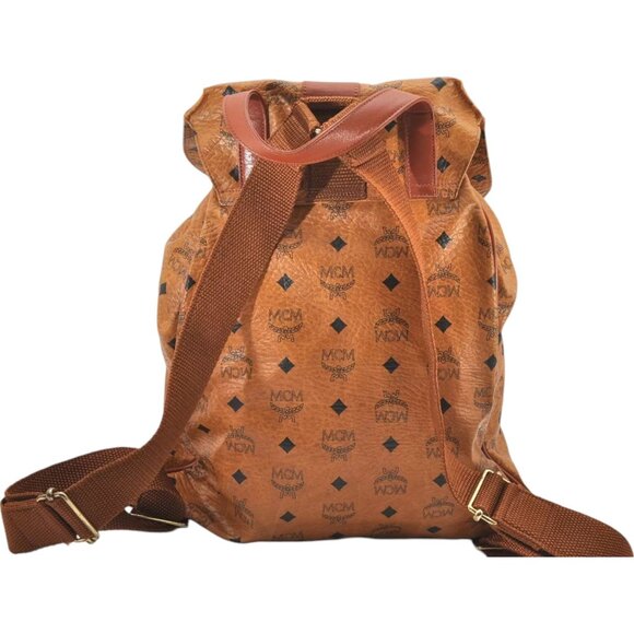768312AV (V4) MCM Backpack Bag Visetos Brown PVC - Picture 2 of 12